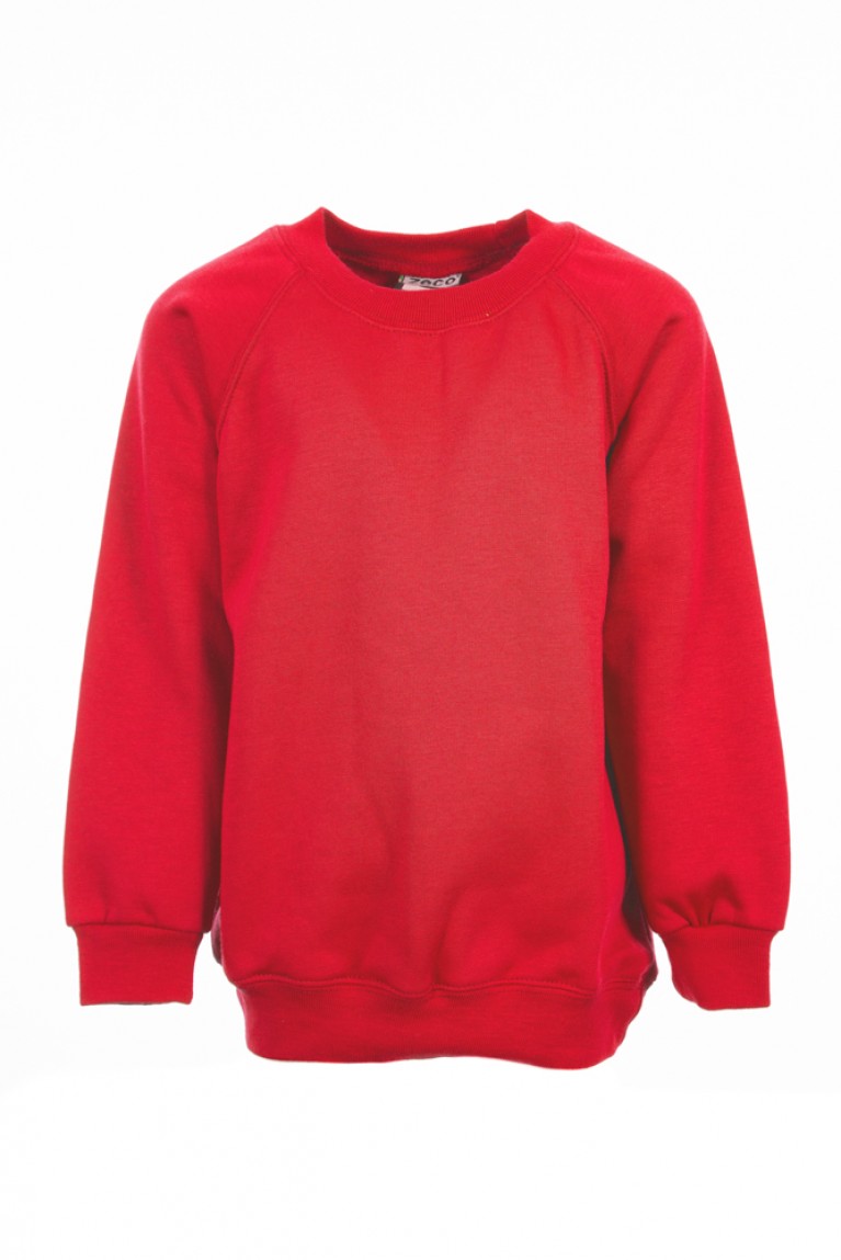 red plain sweatshirt