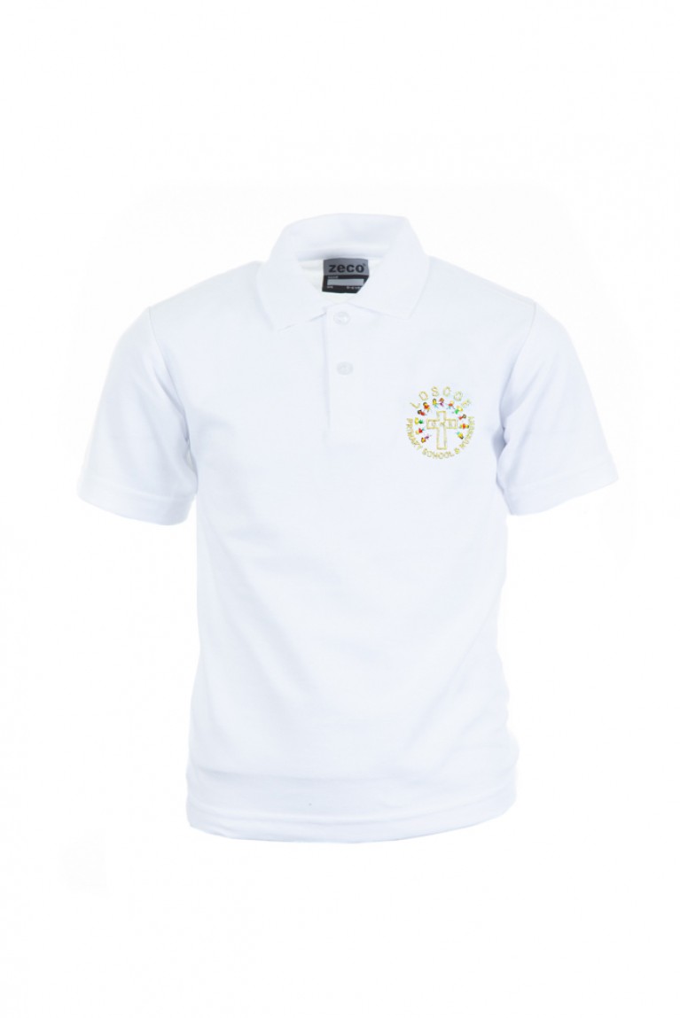 White Polo Shirt (heavyweight) | Loscoe CofE Primary School and Nursery ...